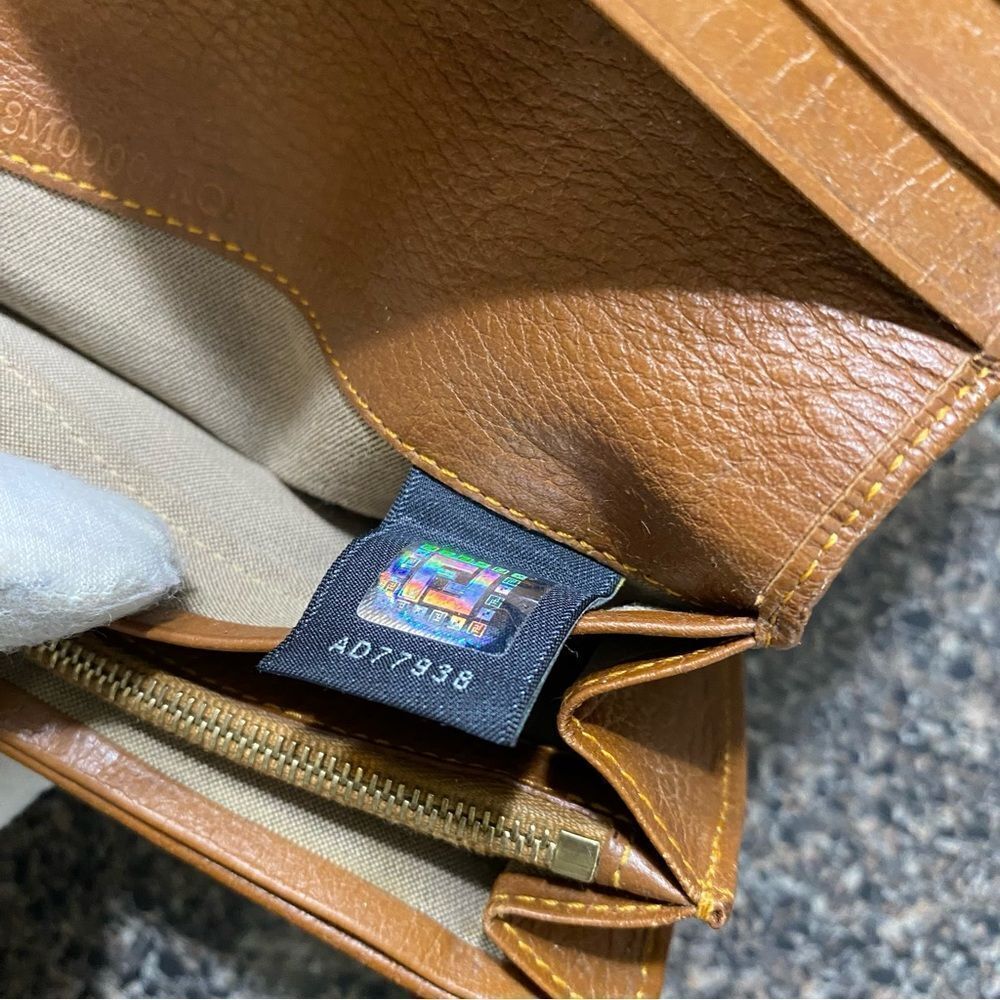 FENDI Zucca Canvas Leather Long Wallet Brown - Picture 4 of 13